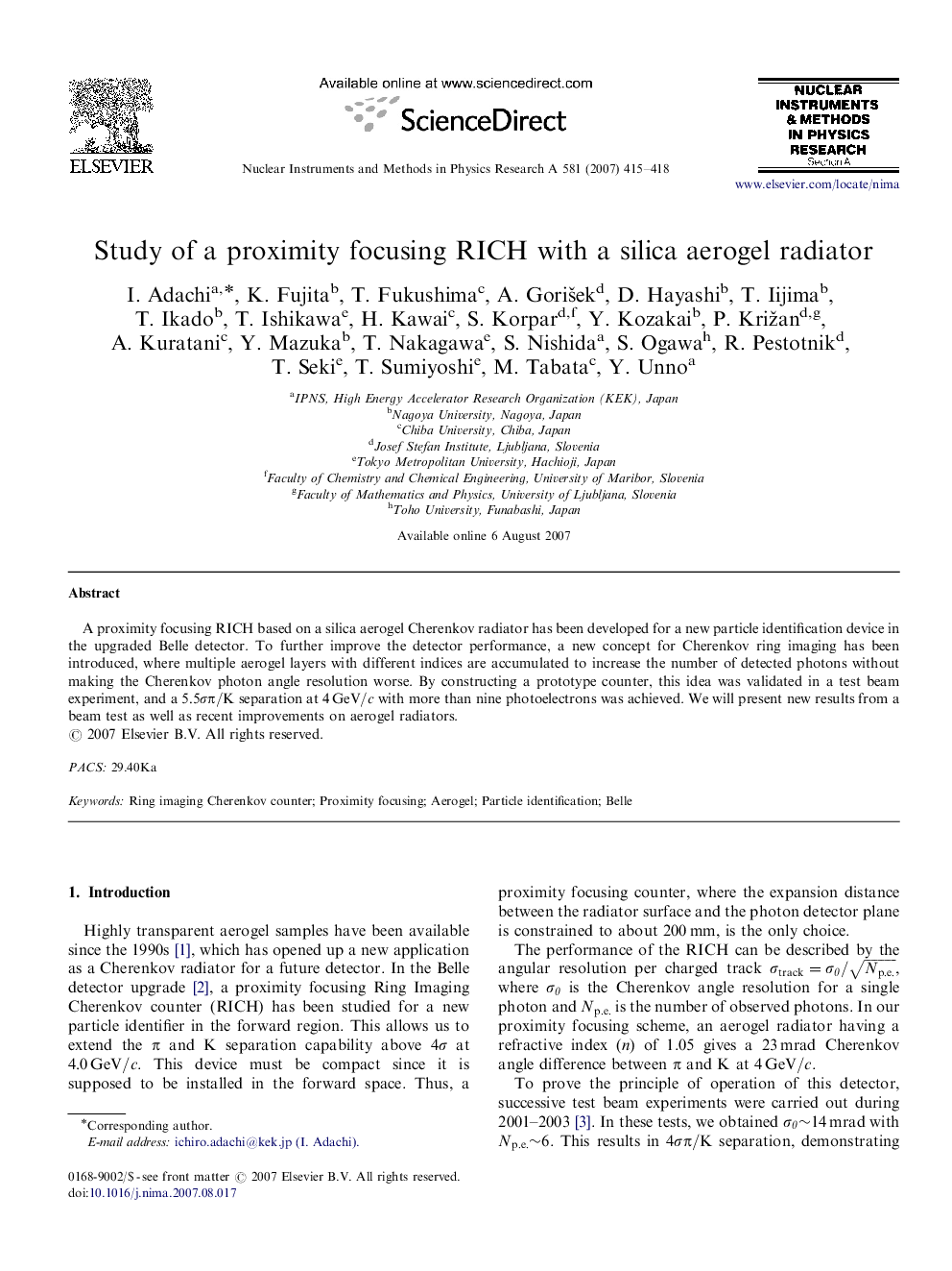 Study of a proximity focusing RICH with a silica aerogel radiator