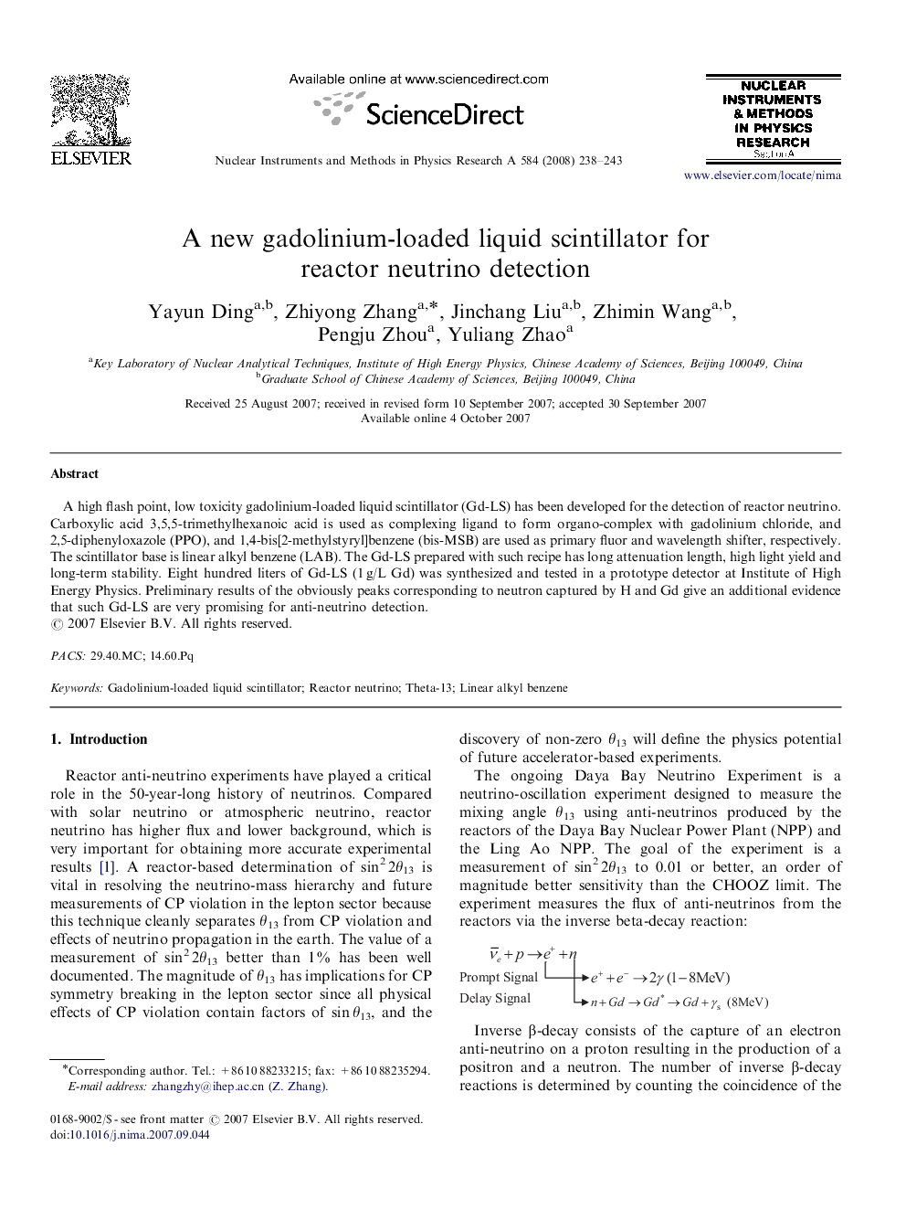 A new gadolinium-loaded liquid scintillator for reactor neutrino detection