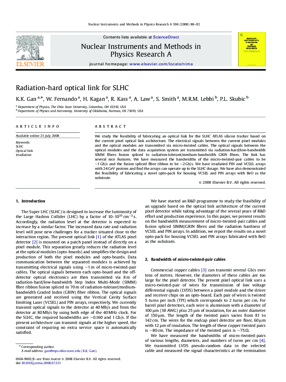 Radiation-hard optical link for SLHC