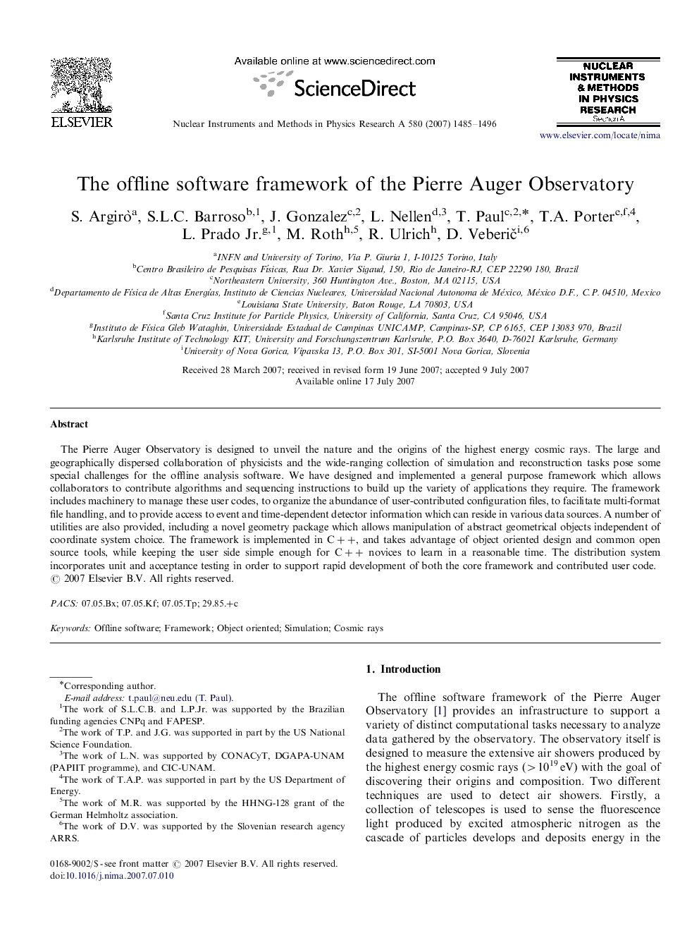 The offline software framework of the Pierre Auger Observatory