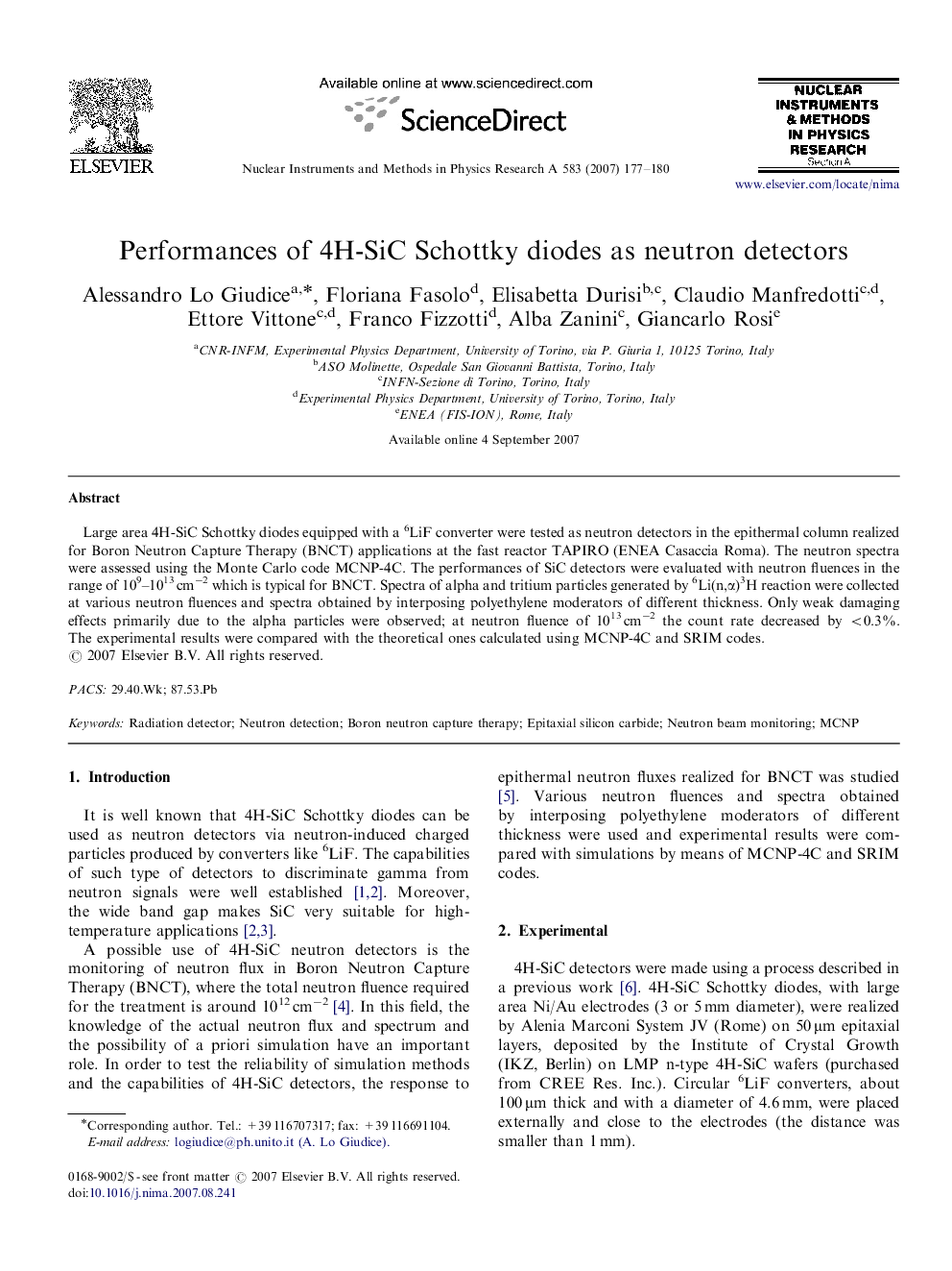 Performances of 4H-SiC Schottky diodes as neutron detectors