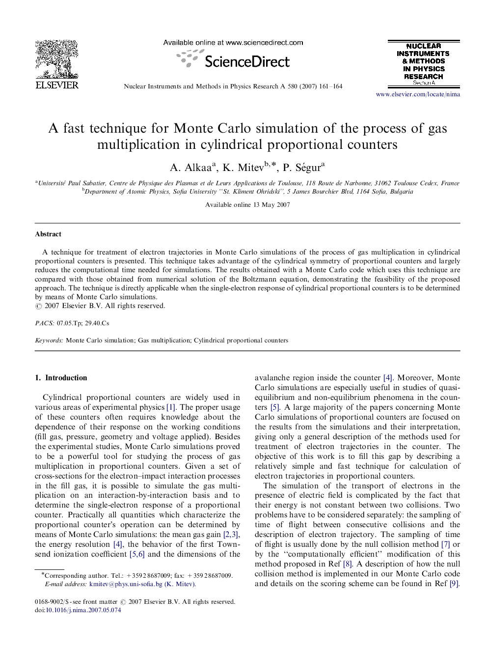 A fast technique for Monte Carlo simulation of the process of gas multiplication in cylindrical proportional counters