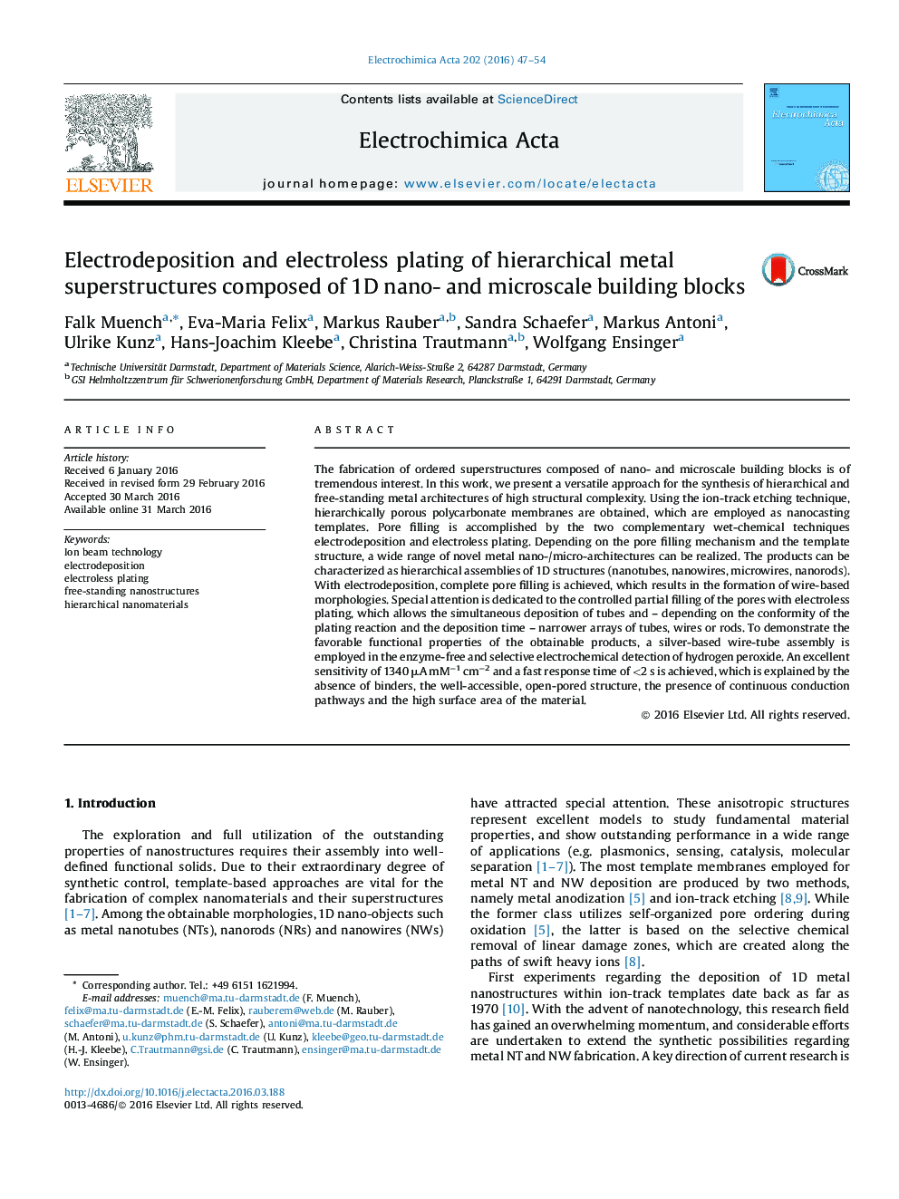 Electrodeposition and electroless plating of hierarchical metal superstructures composed of 1D nano- and microscale building blocks