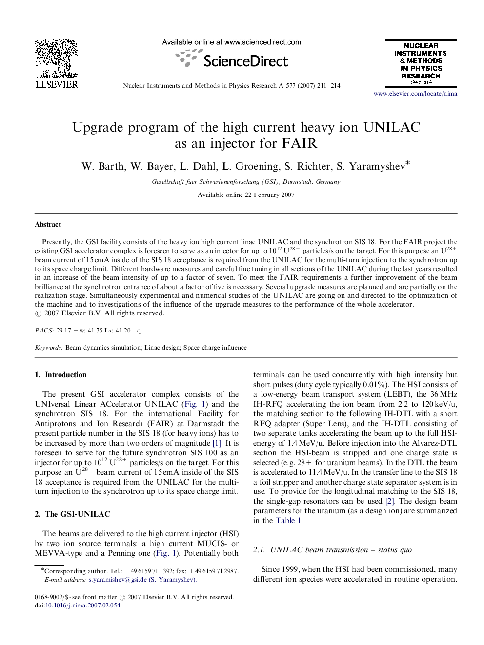 Upgrade program of the high current heavy ion UNILAC as an injector for FAIR