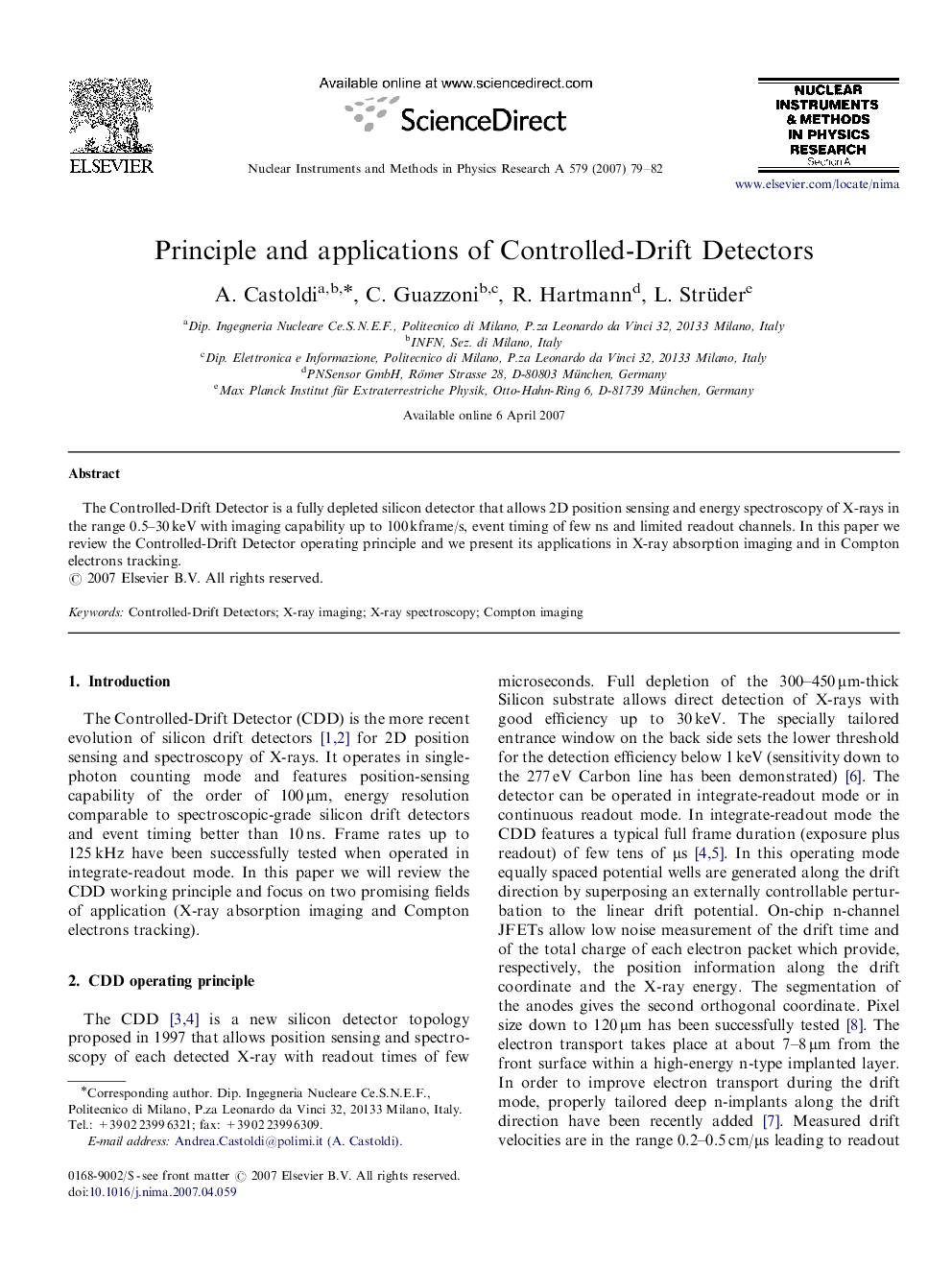 Principle and applications of Controlled-Drift Detectors