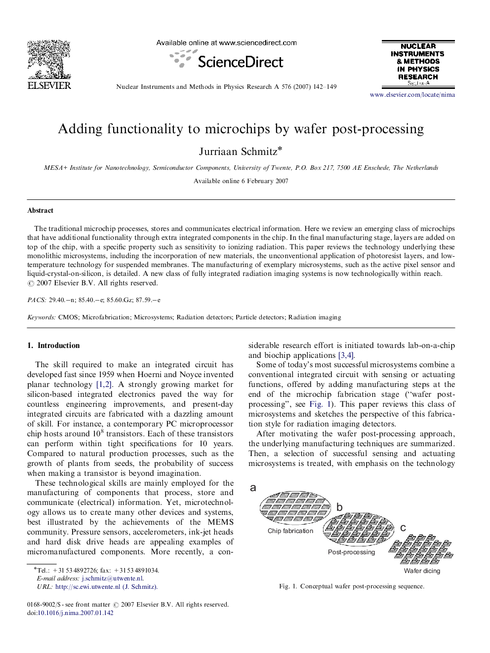 Adding functionality to microchips by wafer post-processing