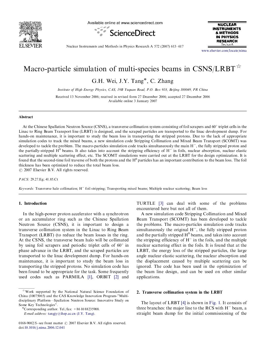 Macro-particle simulation of multi-species beams in CSNS/LRBT 