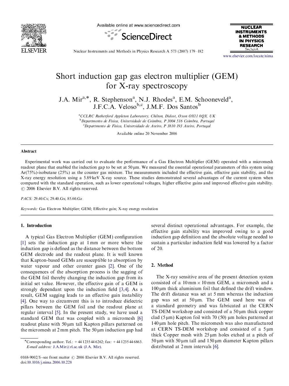 Short induction gap gas electron multiplier (GEM) for X-ray spectroscopy