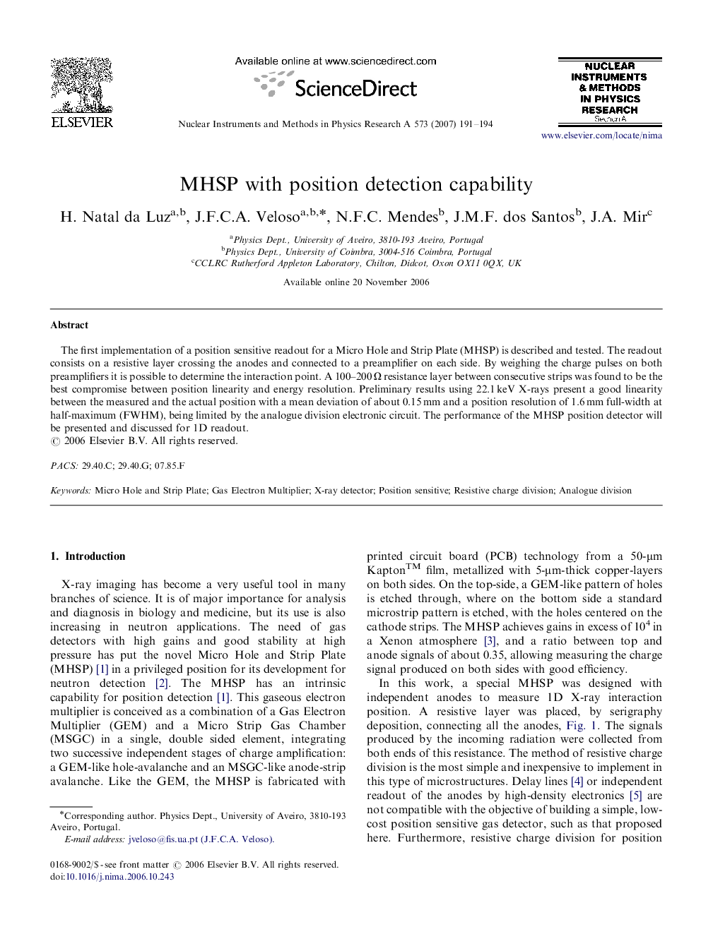 MHSP with position detection capability