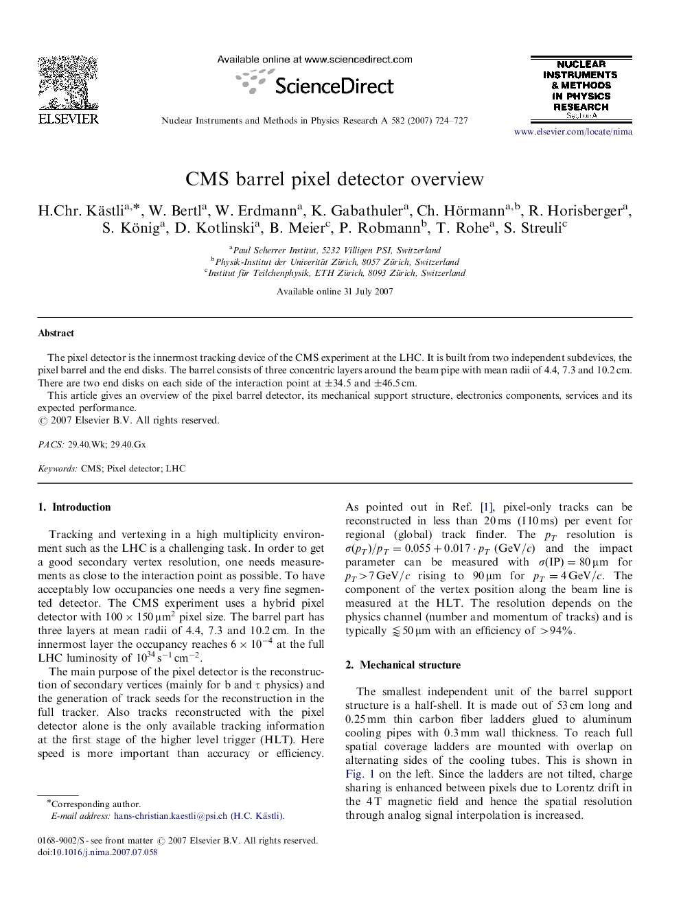 CMS barrel pixel detector overview