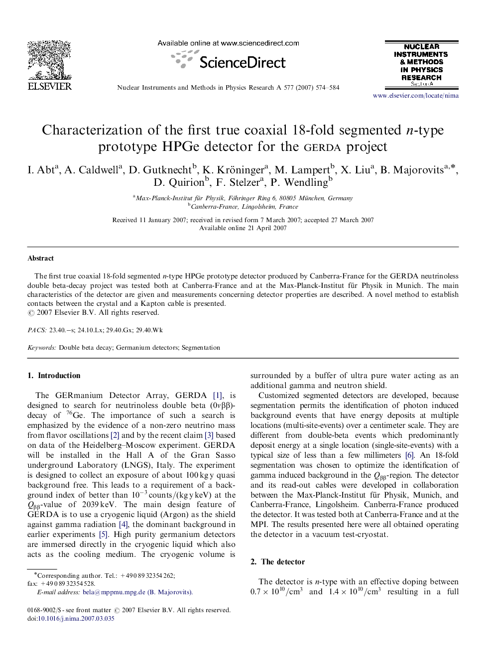 Characterization of the first true coaxial 18-fold segmented nn-type prototype HPGe detector for the gerda project