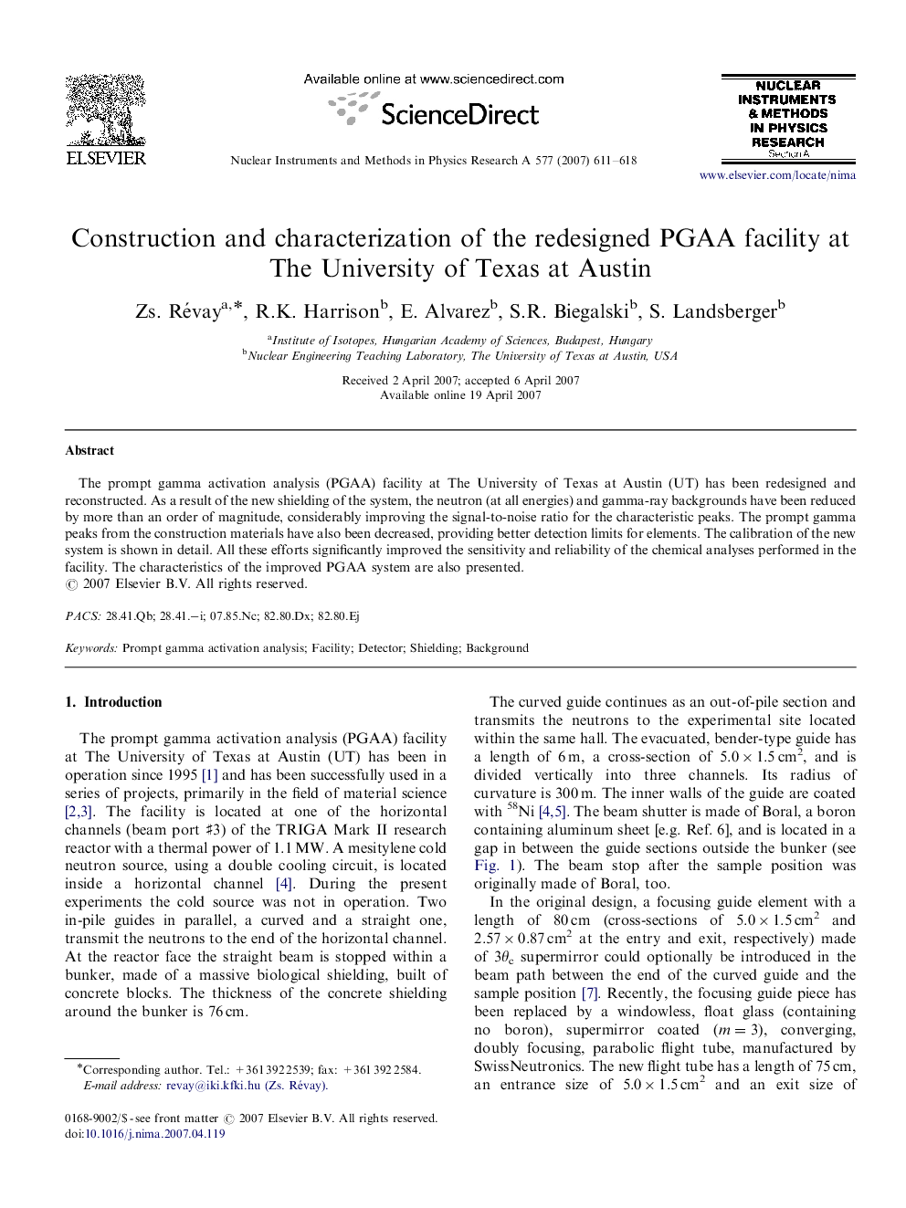 Construction and characterization of the redesigned PGAA facility at The University of Texas at Austin