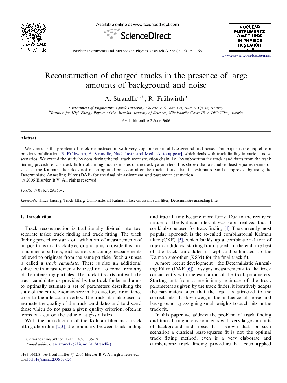 Reconstruction of charged tracks in the presence of large amounts of background and noise