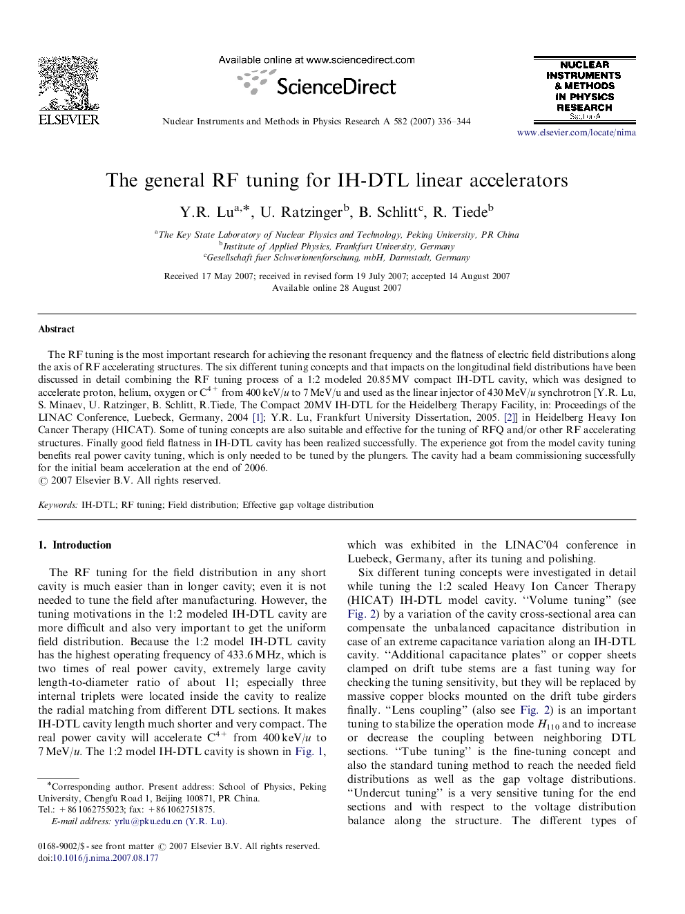 The general RF tuning for IH-DTL linear accelerators