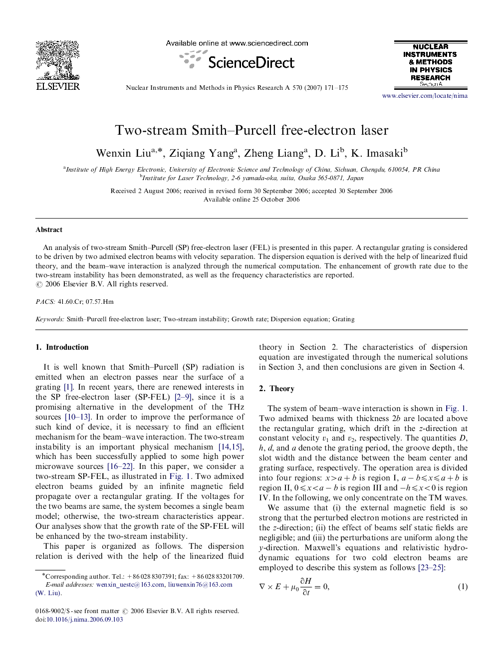 Two-stream Smith–Purcell free-electron laser