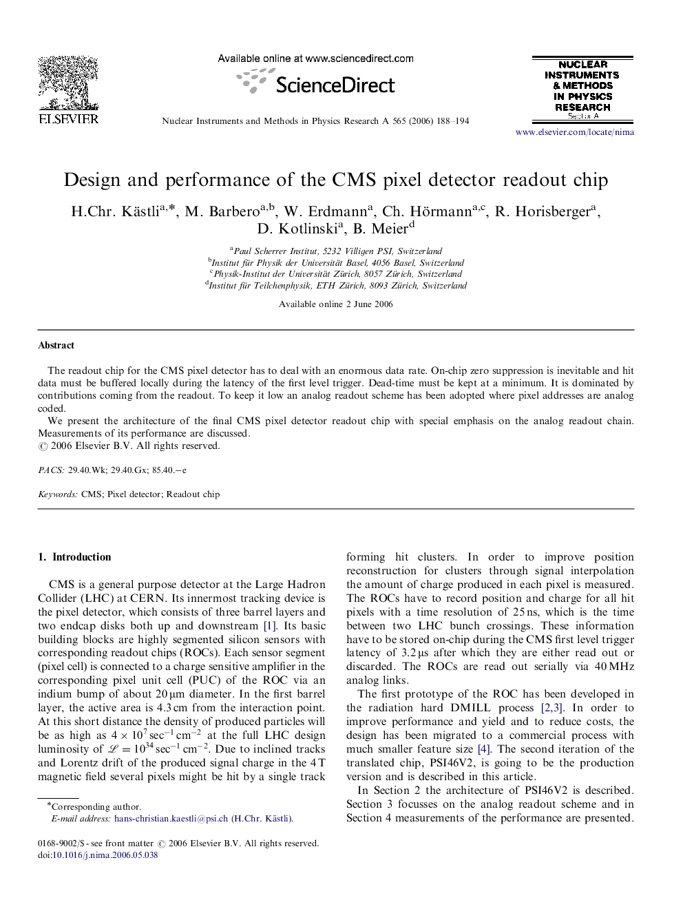 Design and performance of the CMS pixel detector readout chip