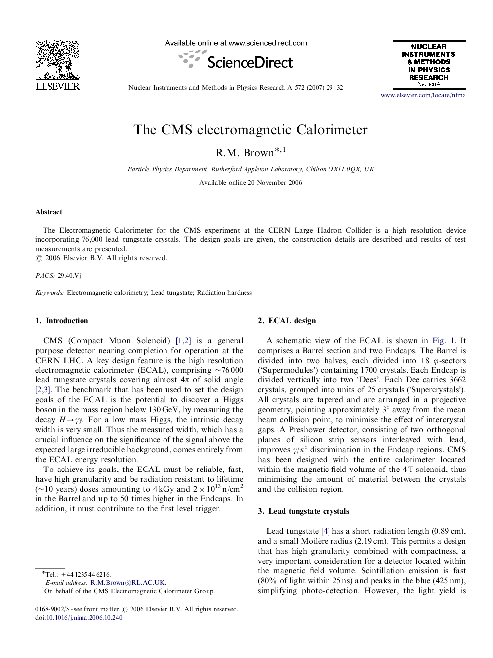 The CMS electromagnetic Calorimeter