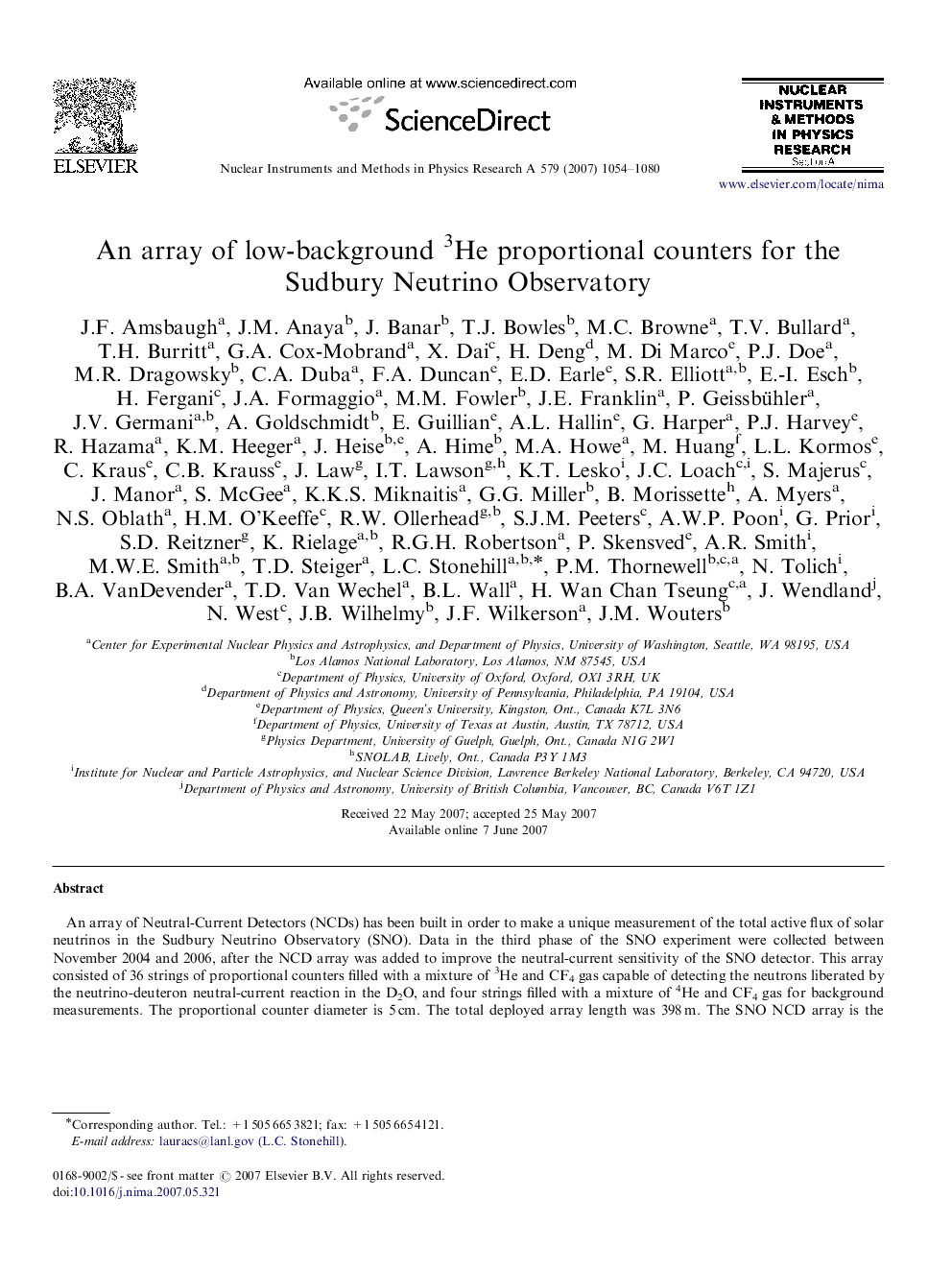 An array of low-background 3He proportional counters for the Sudbury Neutrino Observatory