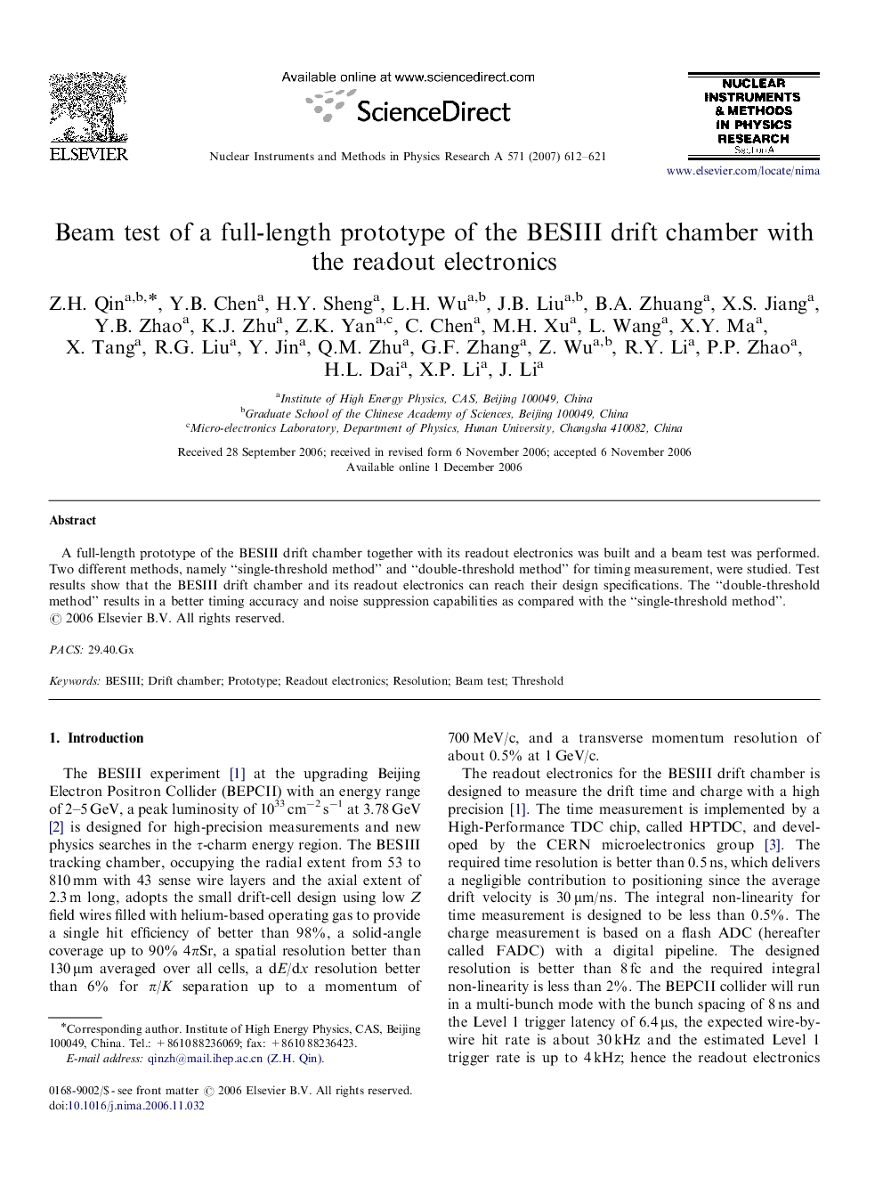 Beam test of a full-length prototype of the BESIII drift chamber with the readout electronics