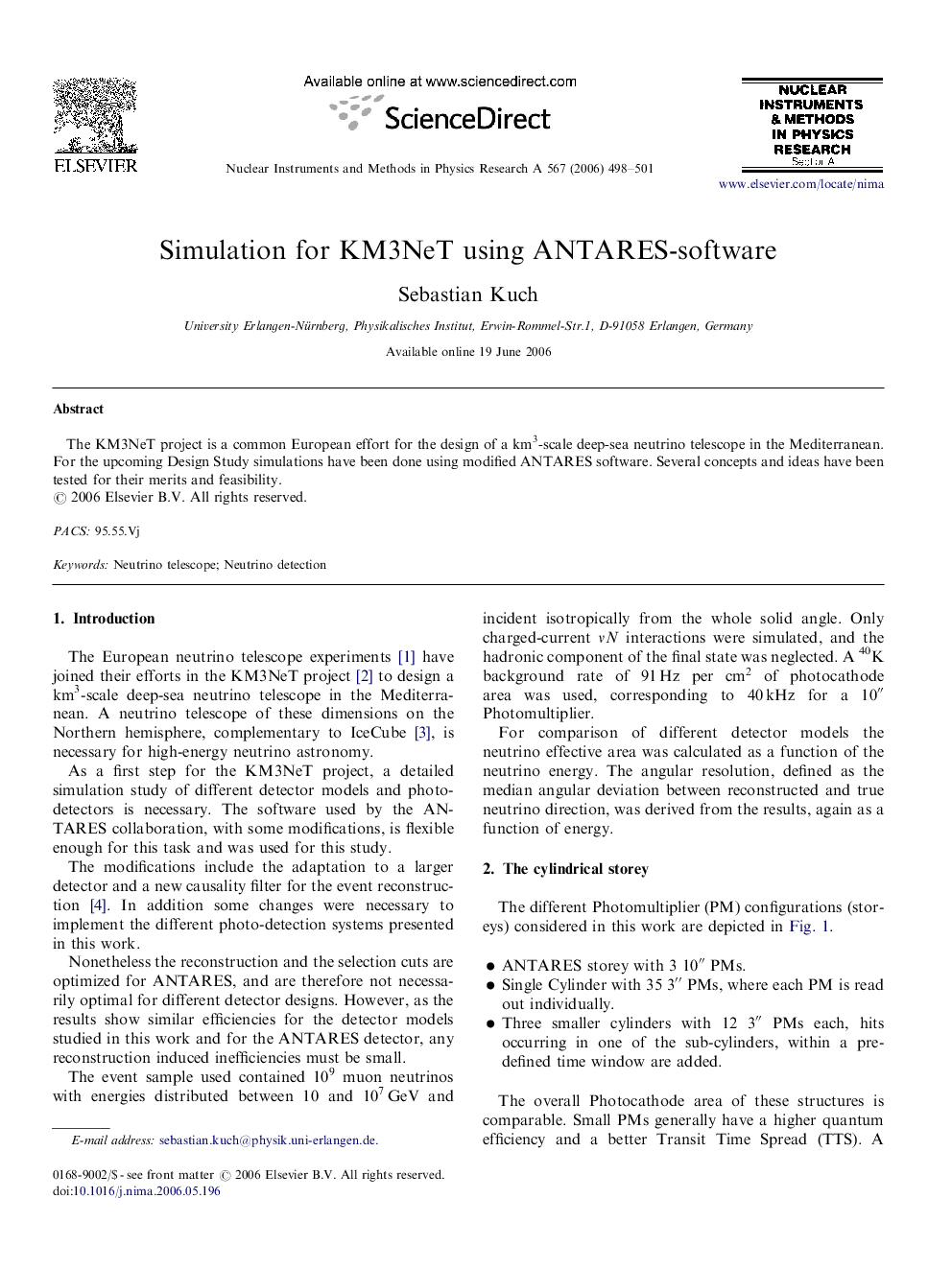 Simulation for KM3NeT using ANTARES-software