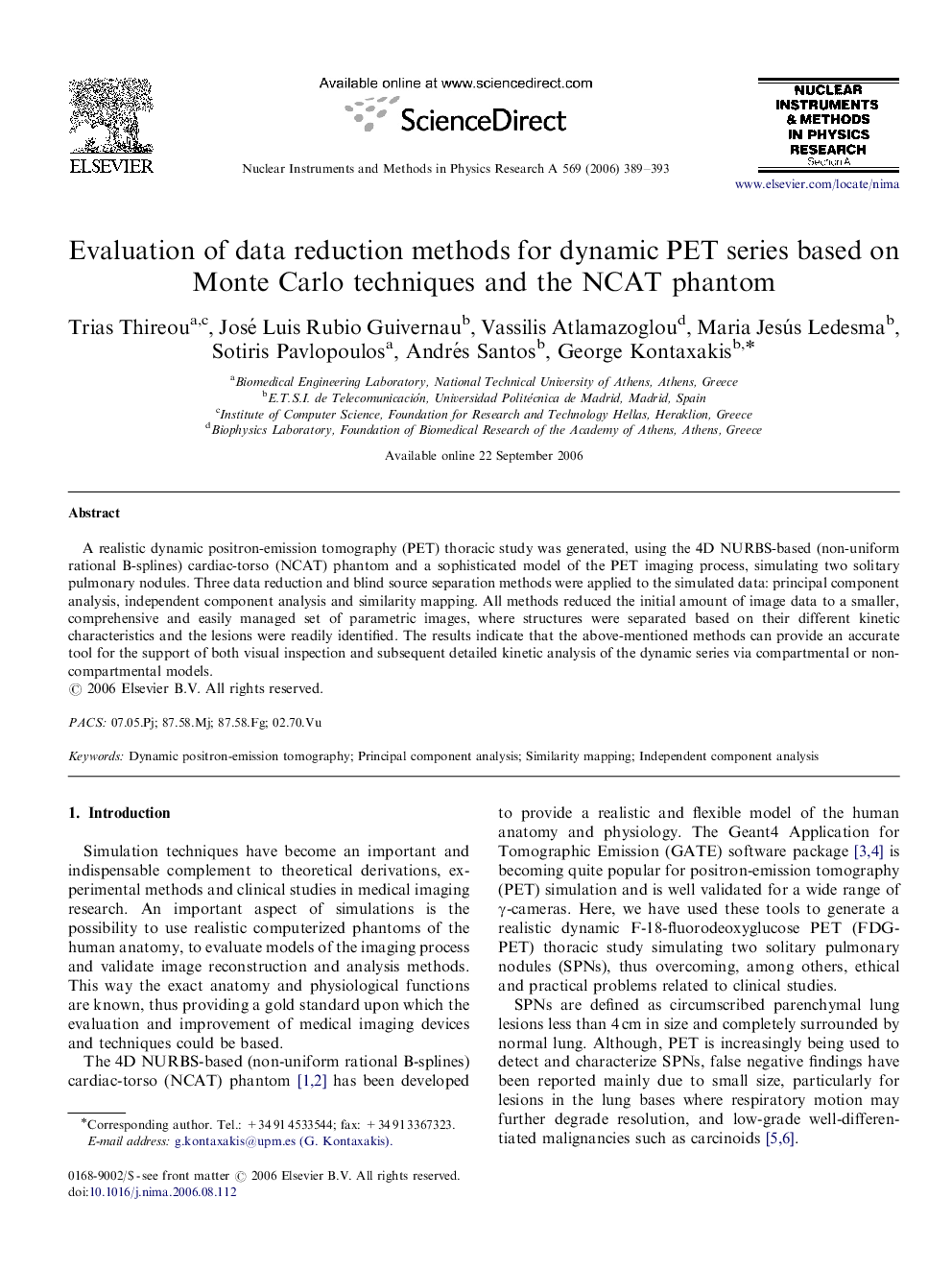 Evaluation of data reduction methods for dynamic PET series based on Monte Carlo techniques and the NCAT phantom