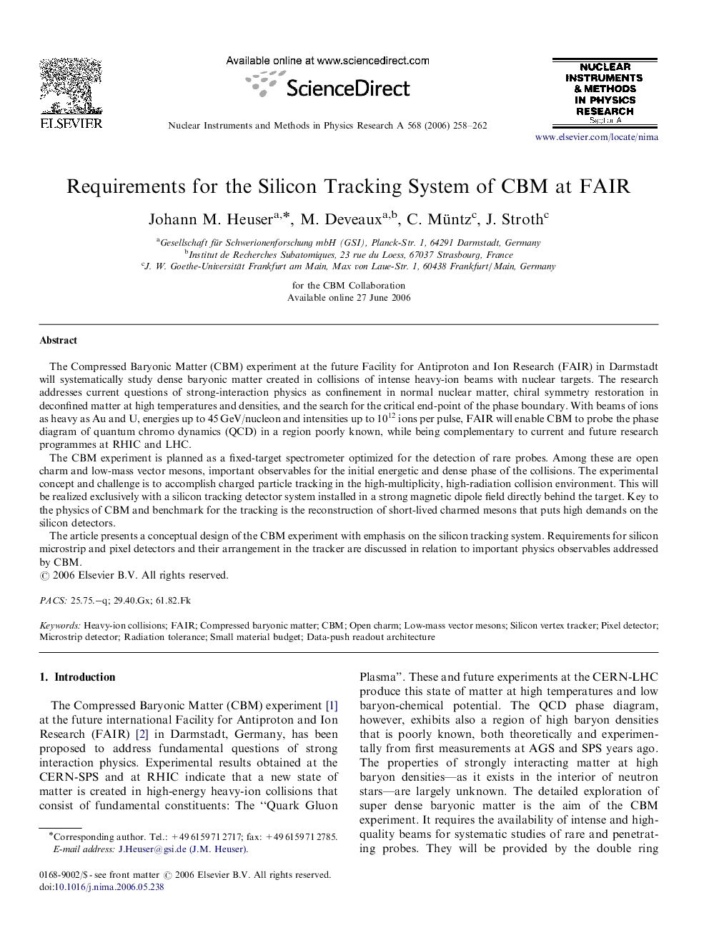 Requirements for the Silicon Tracking System of CBM at FAIR