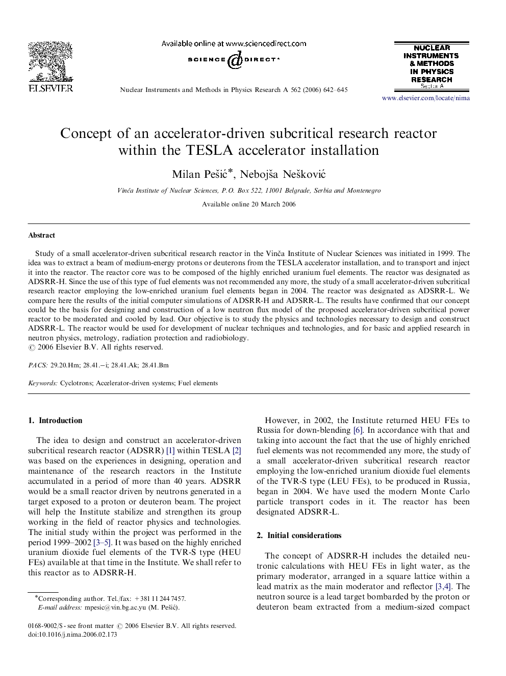 Concept of an accelerator-driven subcritical research reactor within the TESLA accelerator installation