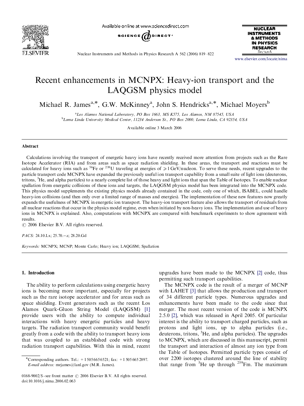 Recent enhancements in MCNPX: Heavy-ion transport and the LAQGSM physics model