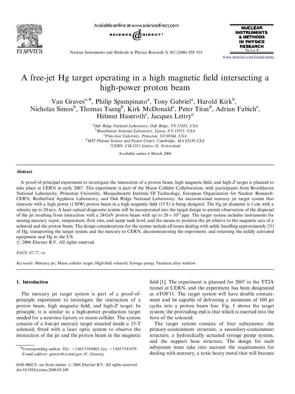 A free-jet Hg target operating in a high magnetic field intersecting a high-power proton beam