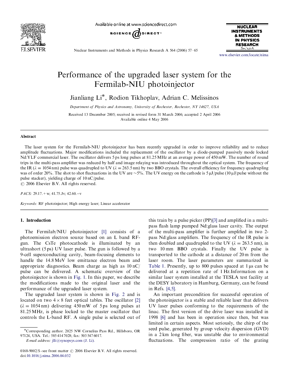 Performance of the upgraded laser system for the Fermilab-NIU photoinjector