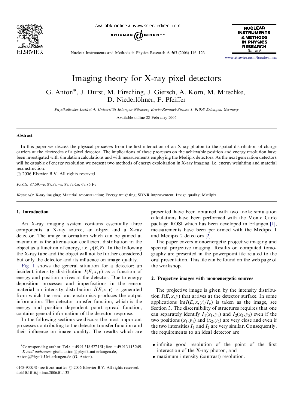 Imaging theory for X-ray pixel detectors