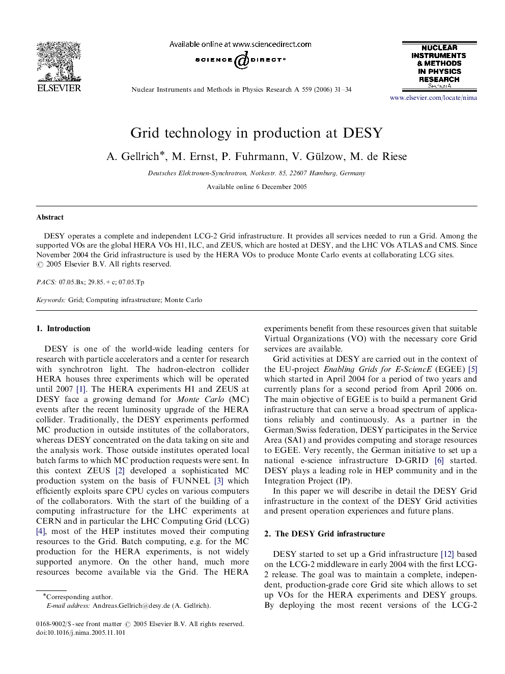 Grid technology in production at DESY