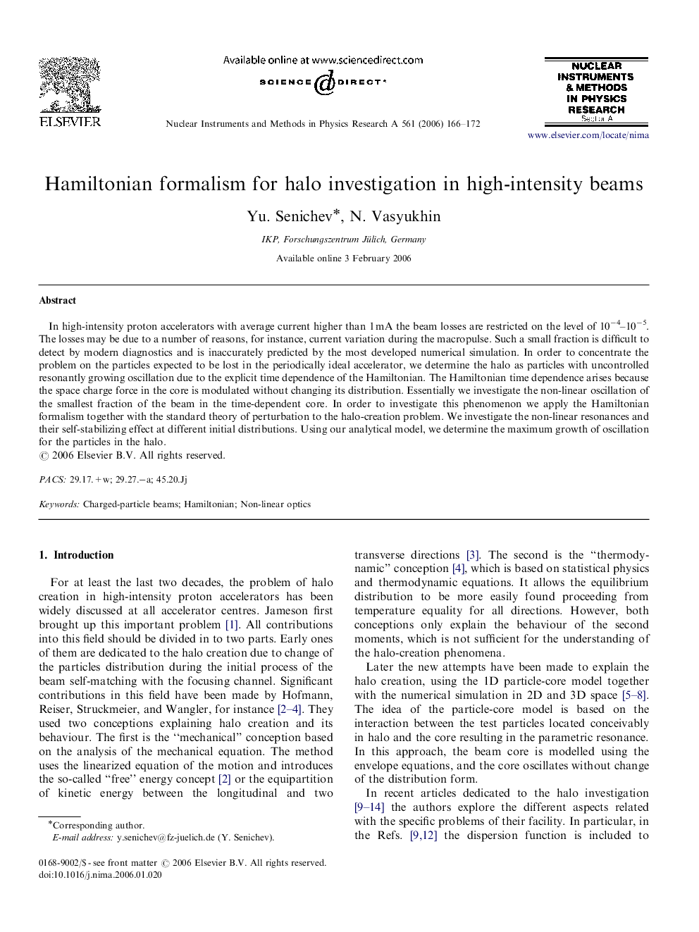 Hamiltonian formalism for halo investigation in high-intensity beams