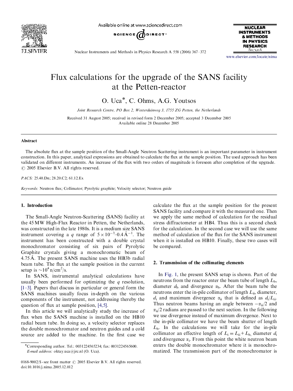 Flux calculations for the upgrade of the SANS facility at the Petten-reactor