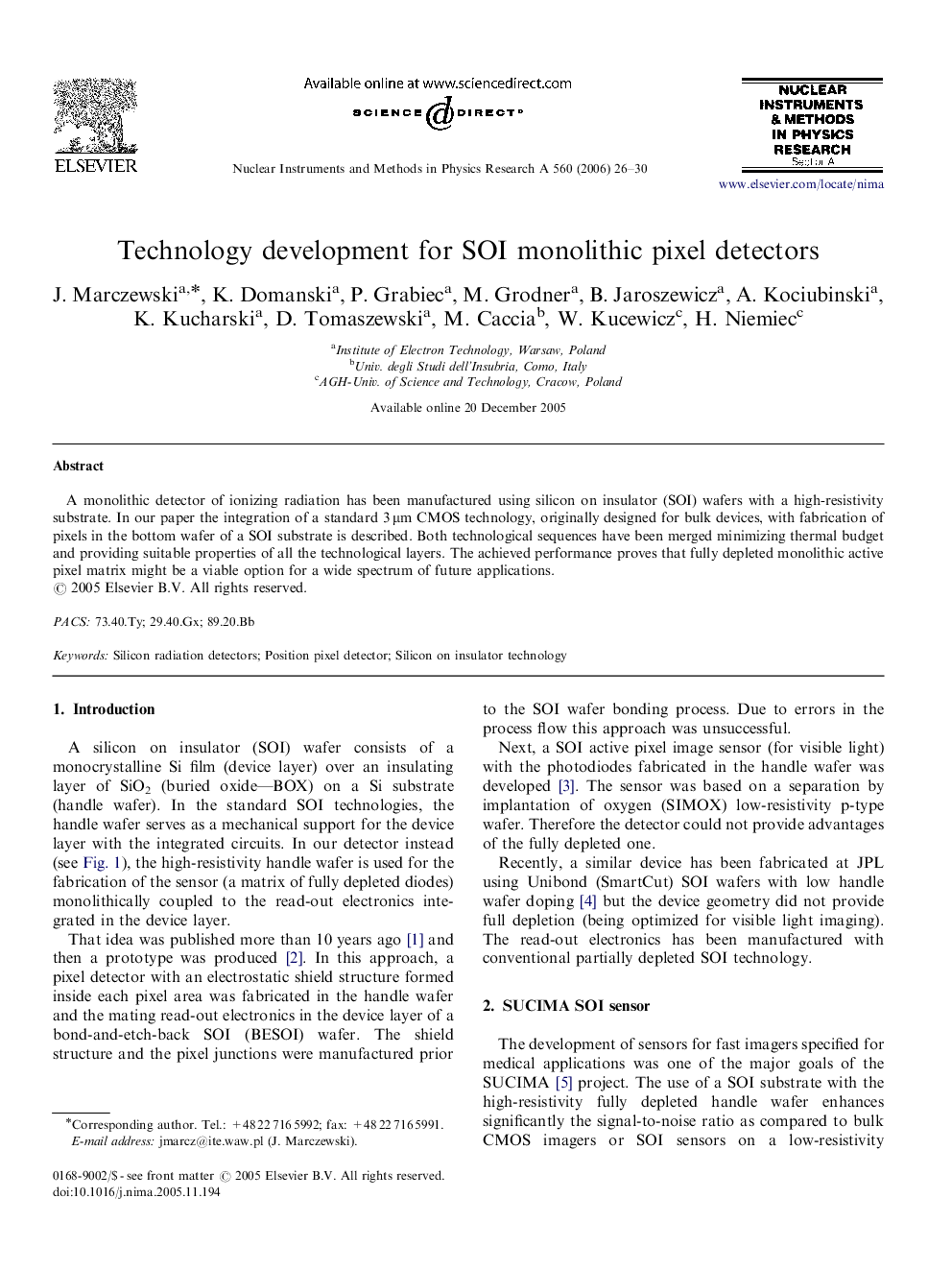 Technology development for SOI monolithic pixel detectors