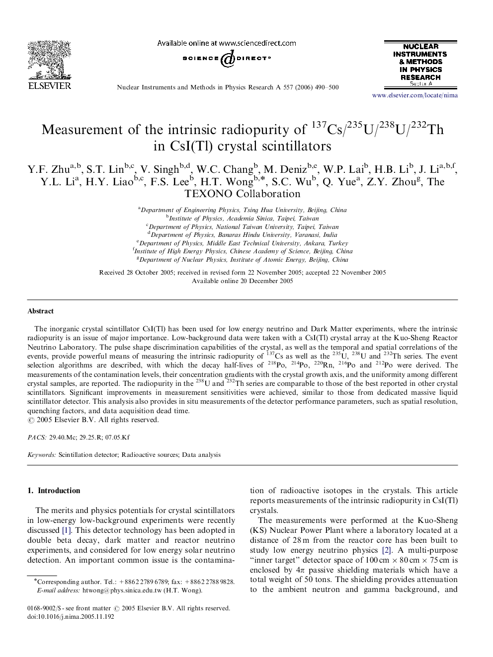 Measurement of the intrinsic radiopurity of 137Cs/235U/238U/232Th in CsI(Tl) crystal scintillators