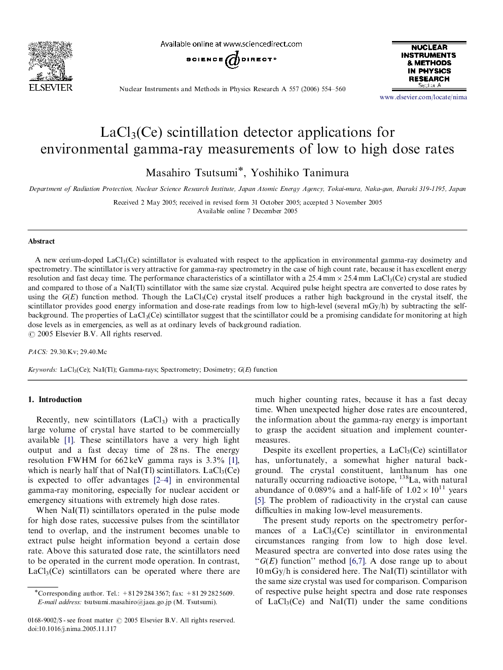 LaCl3(Ce) scintillation detector applications for environmental gamma-ray measurements of low to high dose rates