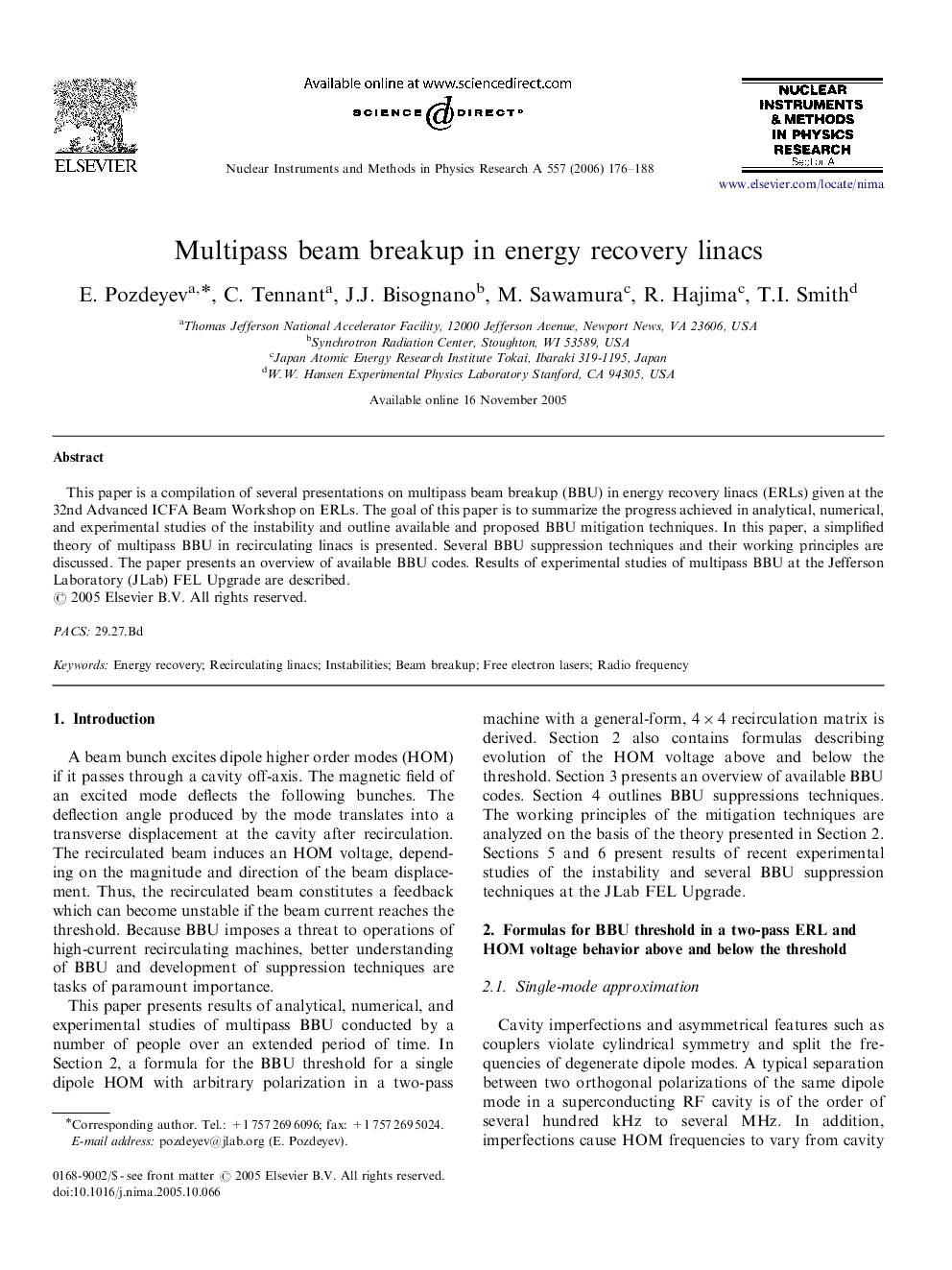 Multipass beam breakup in energy recovery linacs