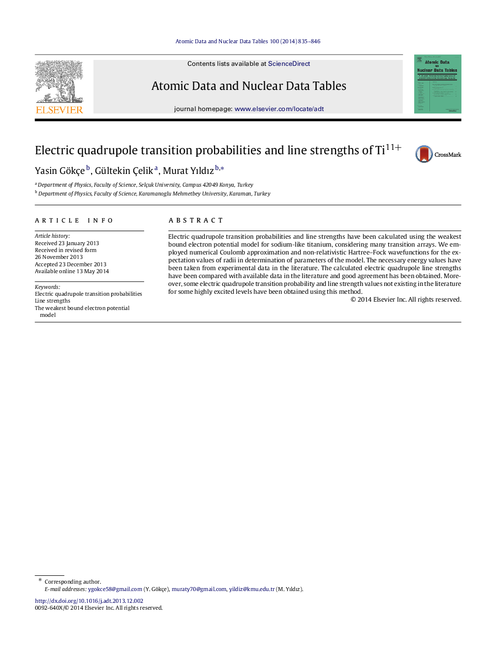 Electric quadrupole transition probabilities and line strengths of Ti11+