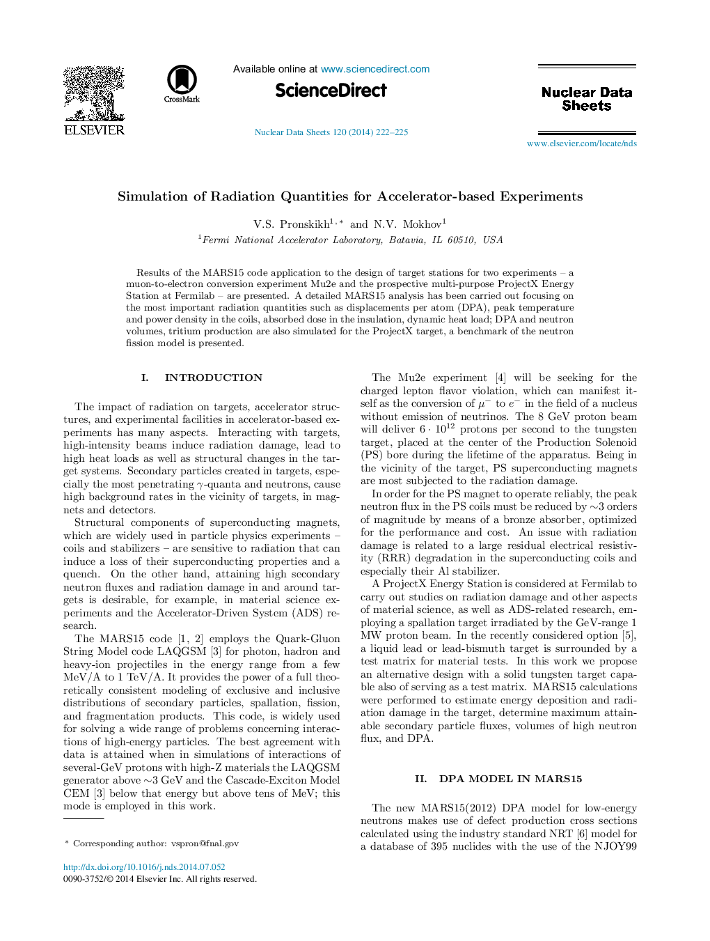 Simulation of Radiation Quantities for Accelerator-based Experiments