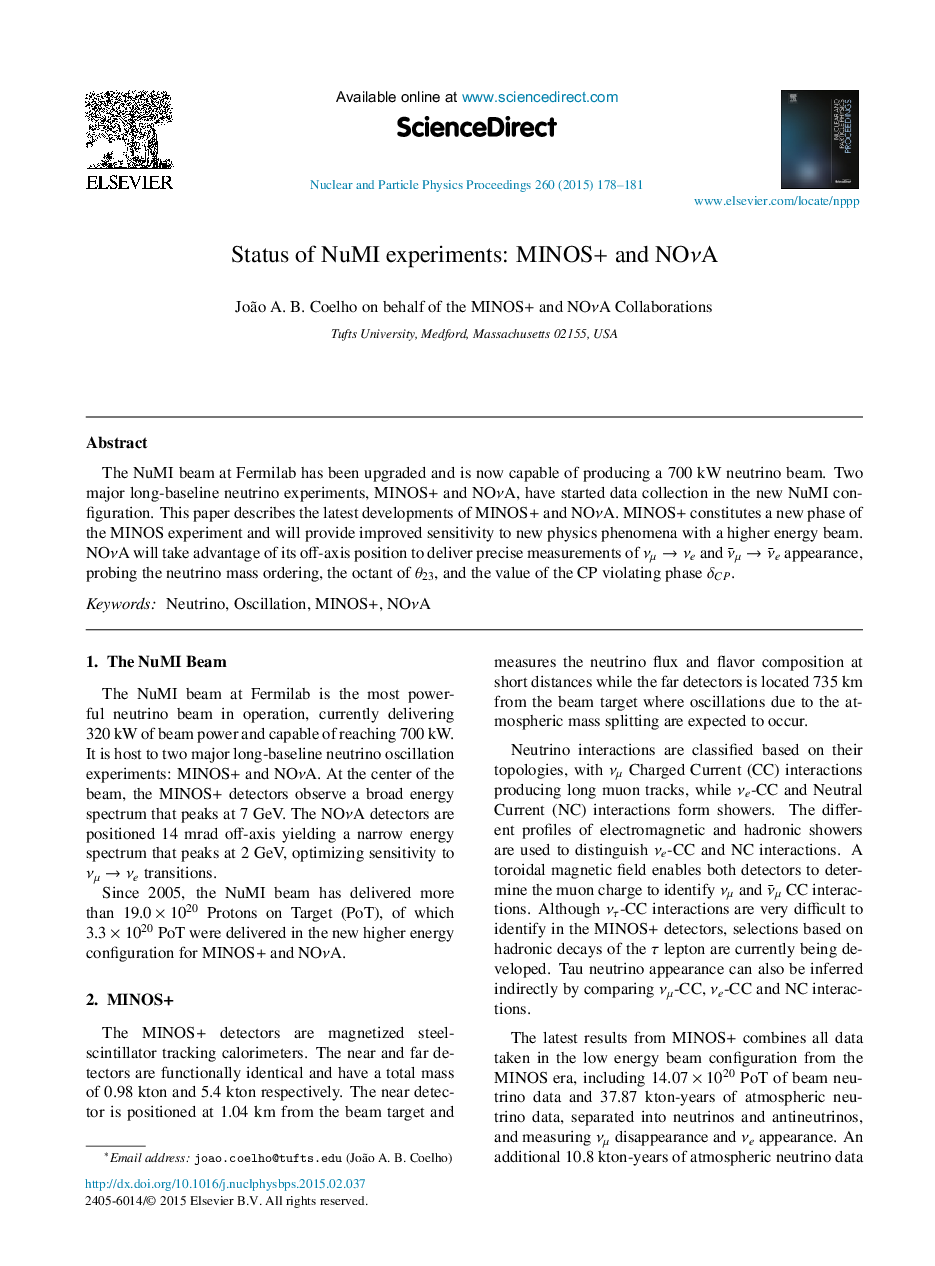 Status of NuMI experiments: MINOS+ and NOνA