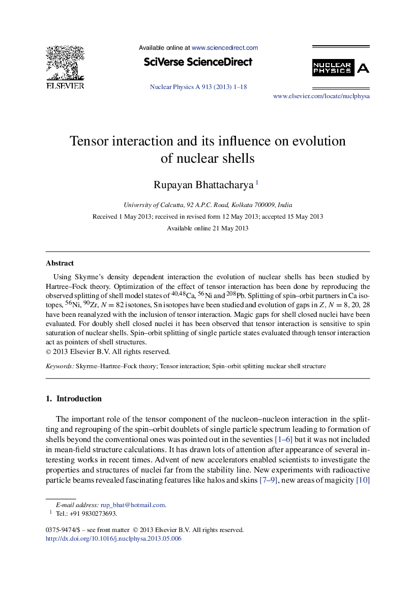 Tensor interaction and its influence on evolution of nuclear shells