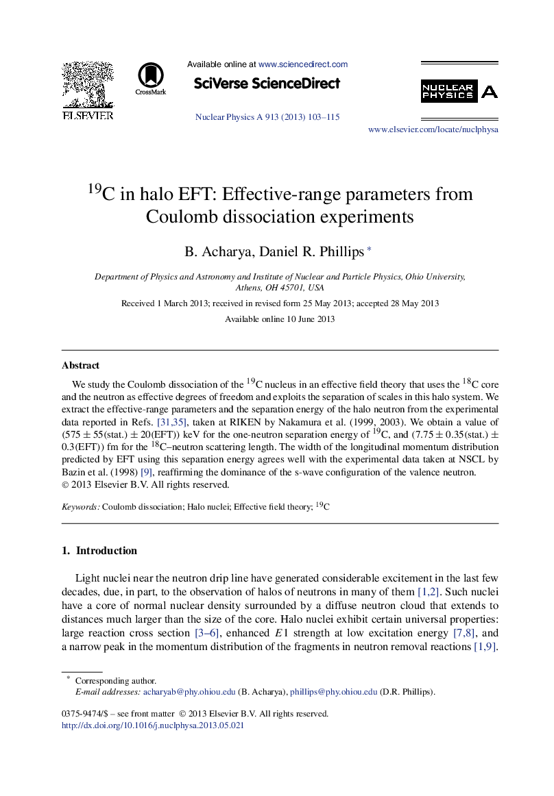 19C in halo EFT: Effective-range parameters from Coulomb dissociation experiments