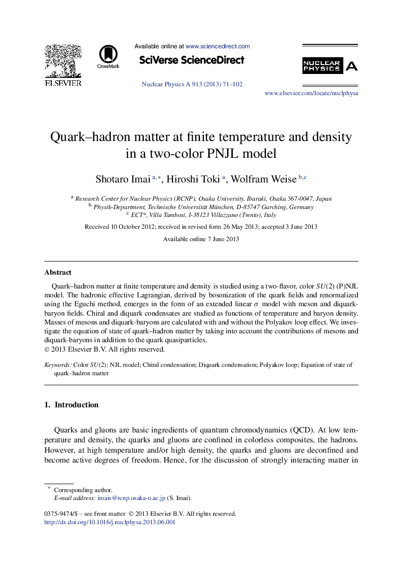 Quark-hadron matter at finite temperature and density in a two-color PNJL model