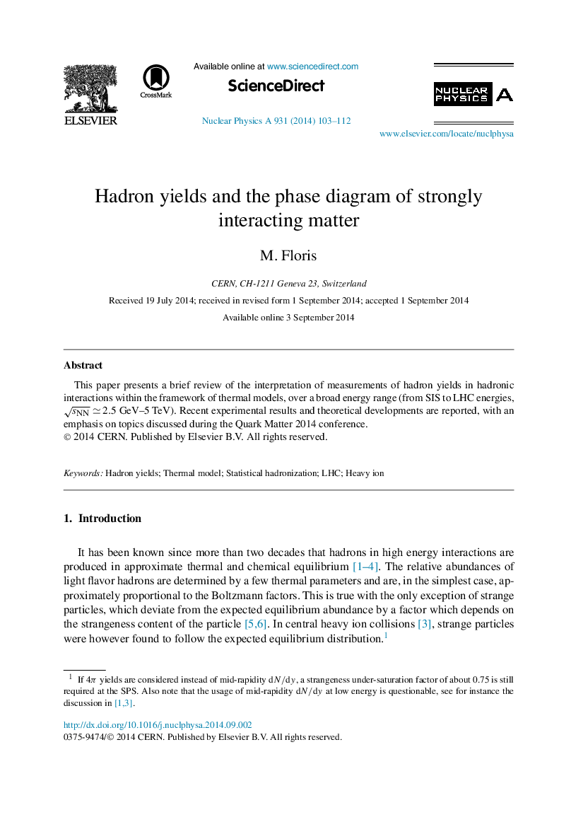 Hadron yields and the phase diagram of strongly interacting matter