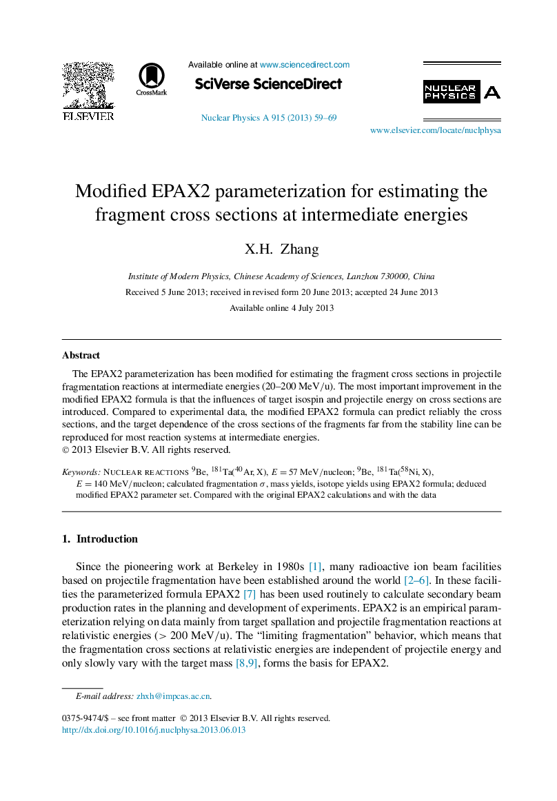 Modified EPAX2 parameterization for estimating the fragment cross sections at intermediate energies