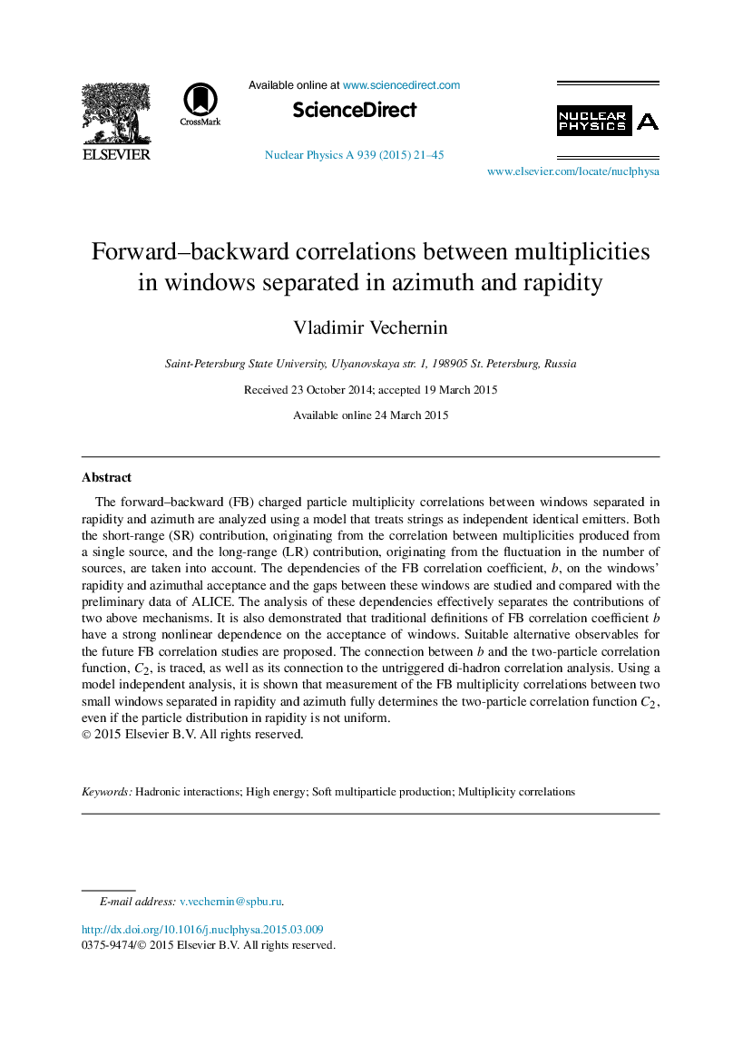 Forward–backward correlations between multiplicities in windows separated in azimuth and rapidity