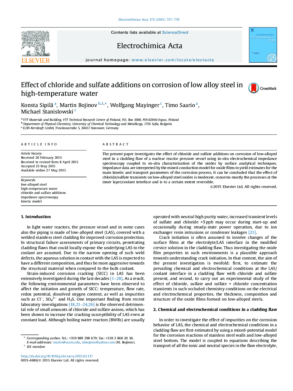 Effect of chloride and sulfate additions on corrosion of low alloy steel in high-temperature water