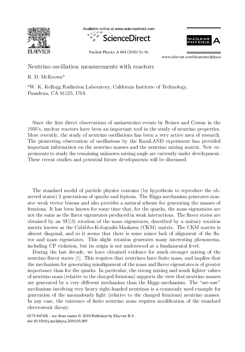 Neutrino oscillation measurements with reactors