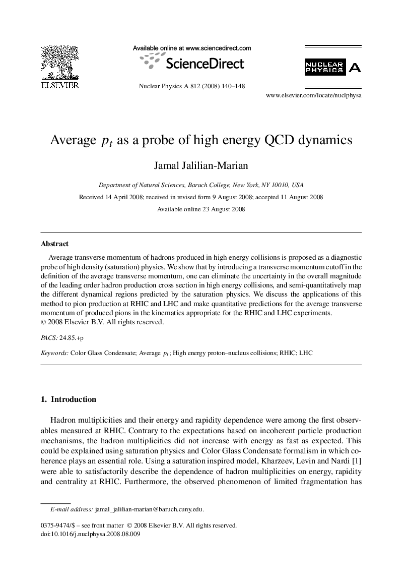 Average pt as a probe of high energy QCD dynamics
